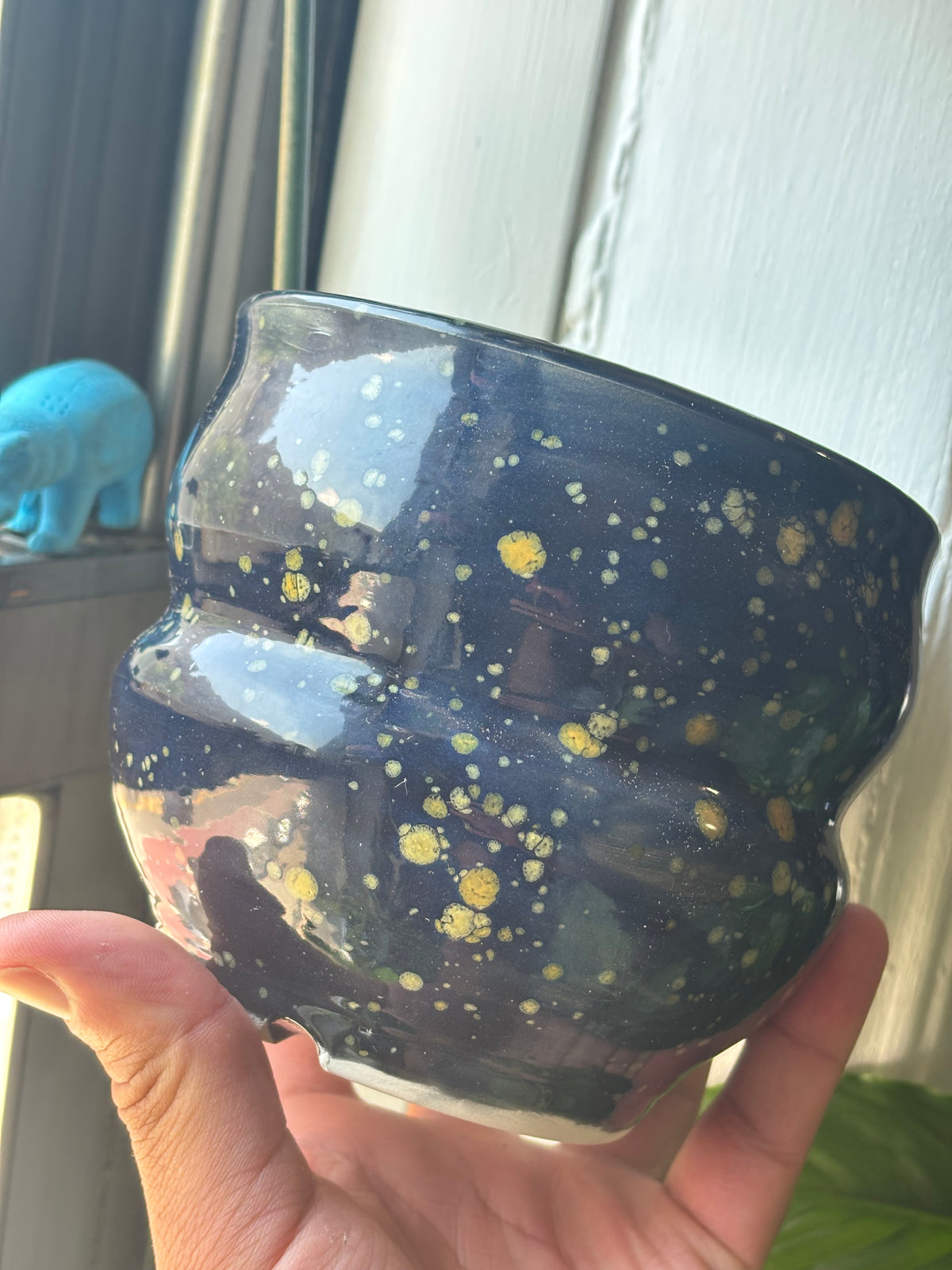 Starry Night Bellied Earthenware Planter