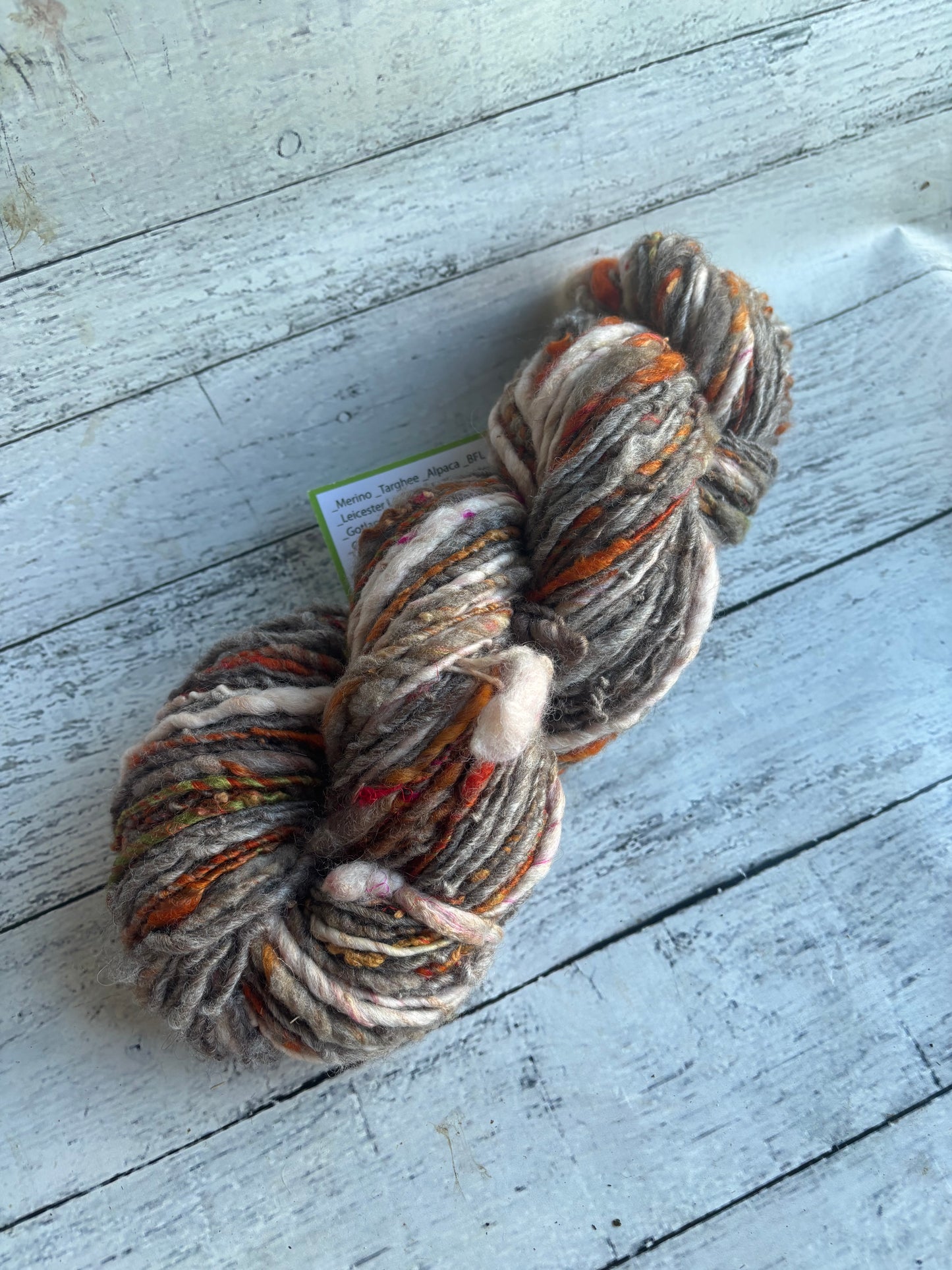Fall Road Trip- Skinny Single Handspun self striping wool silk blend yarn