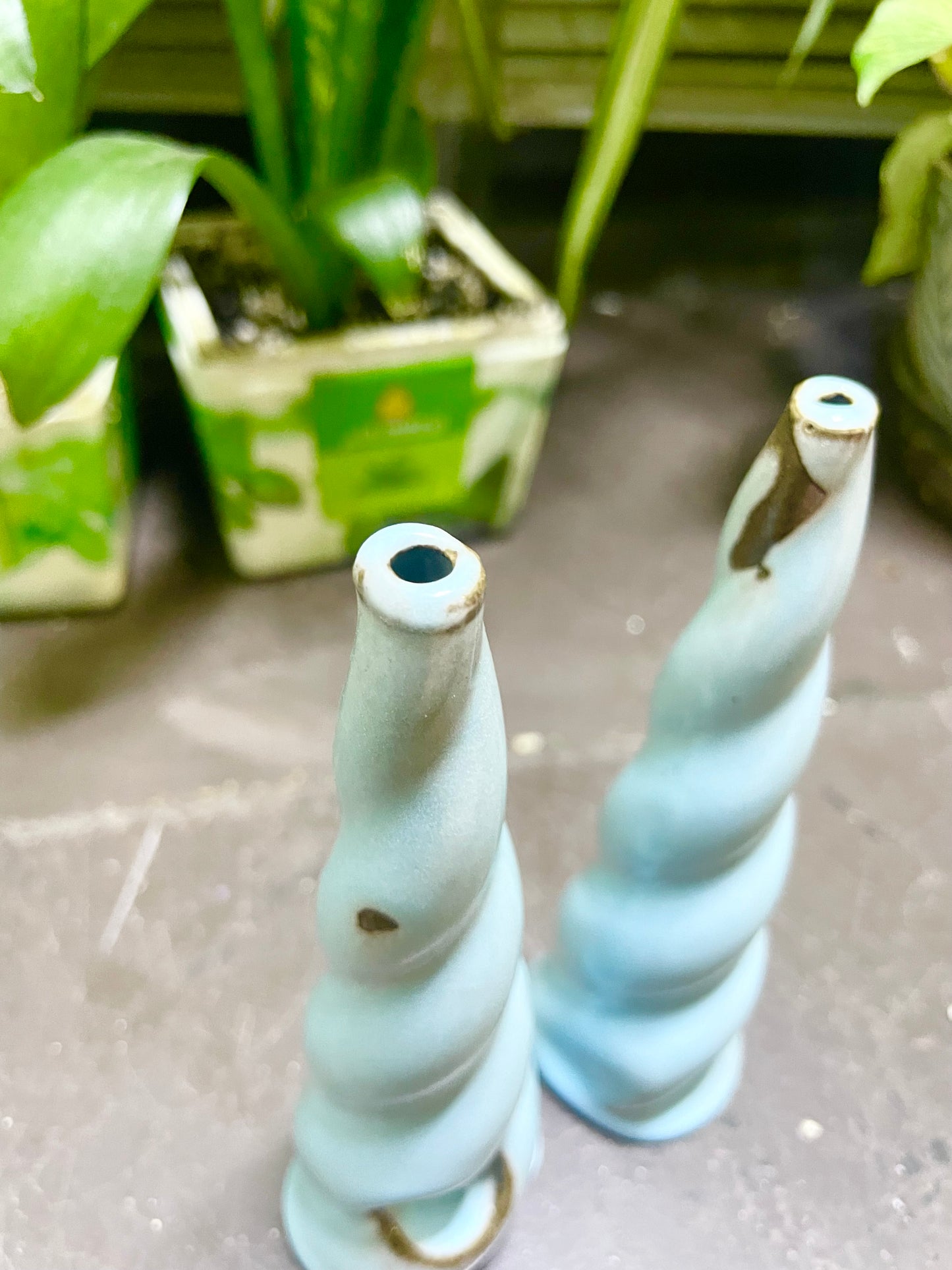 Unicorn Horn Herb Smoking Pipe- sky blue