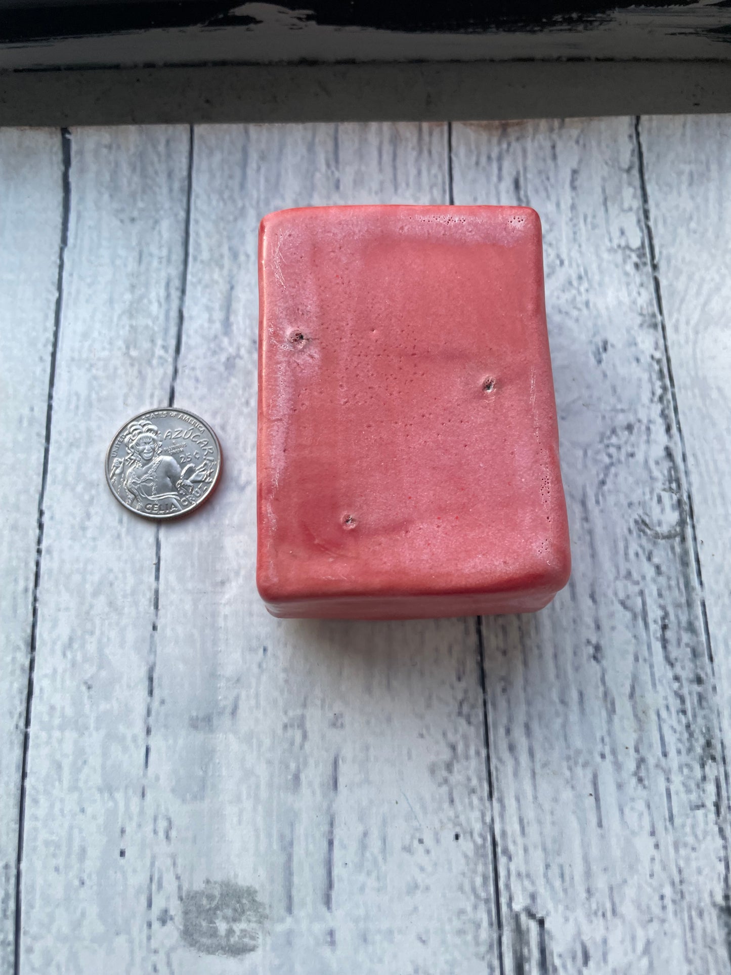 Soap Box Smoking Pipe in Coral Pink Waves