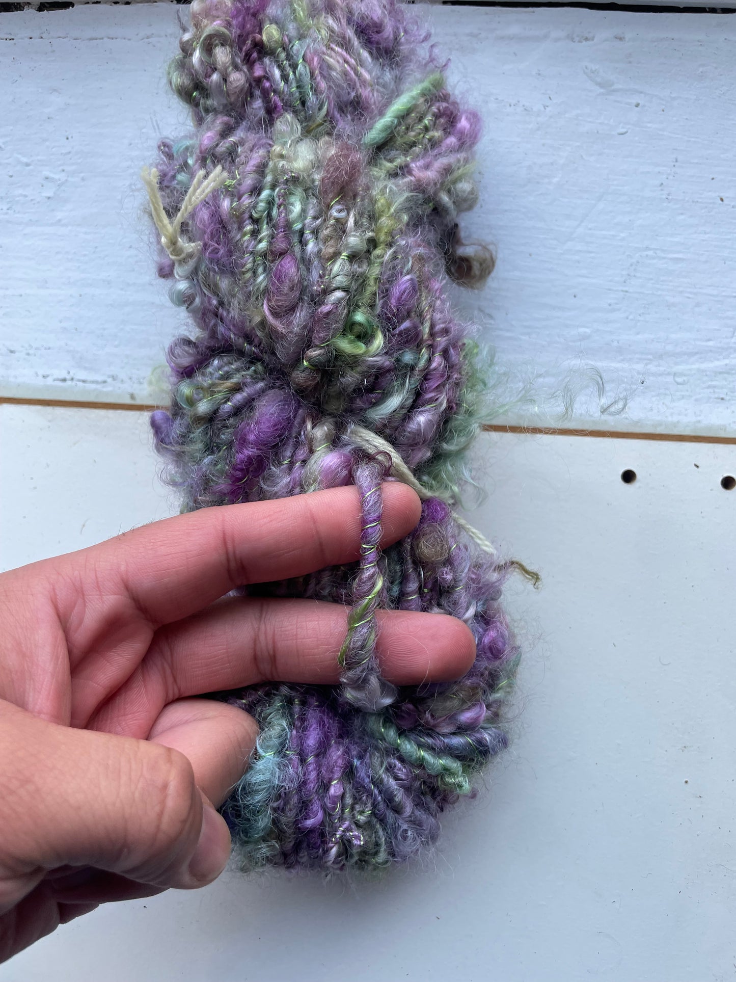 Pixie condo: lockspun mohair art yarn