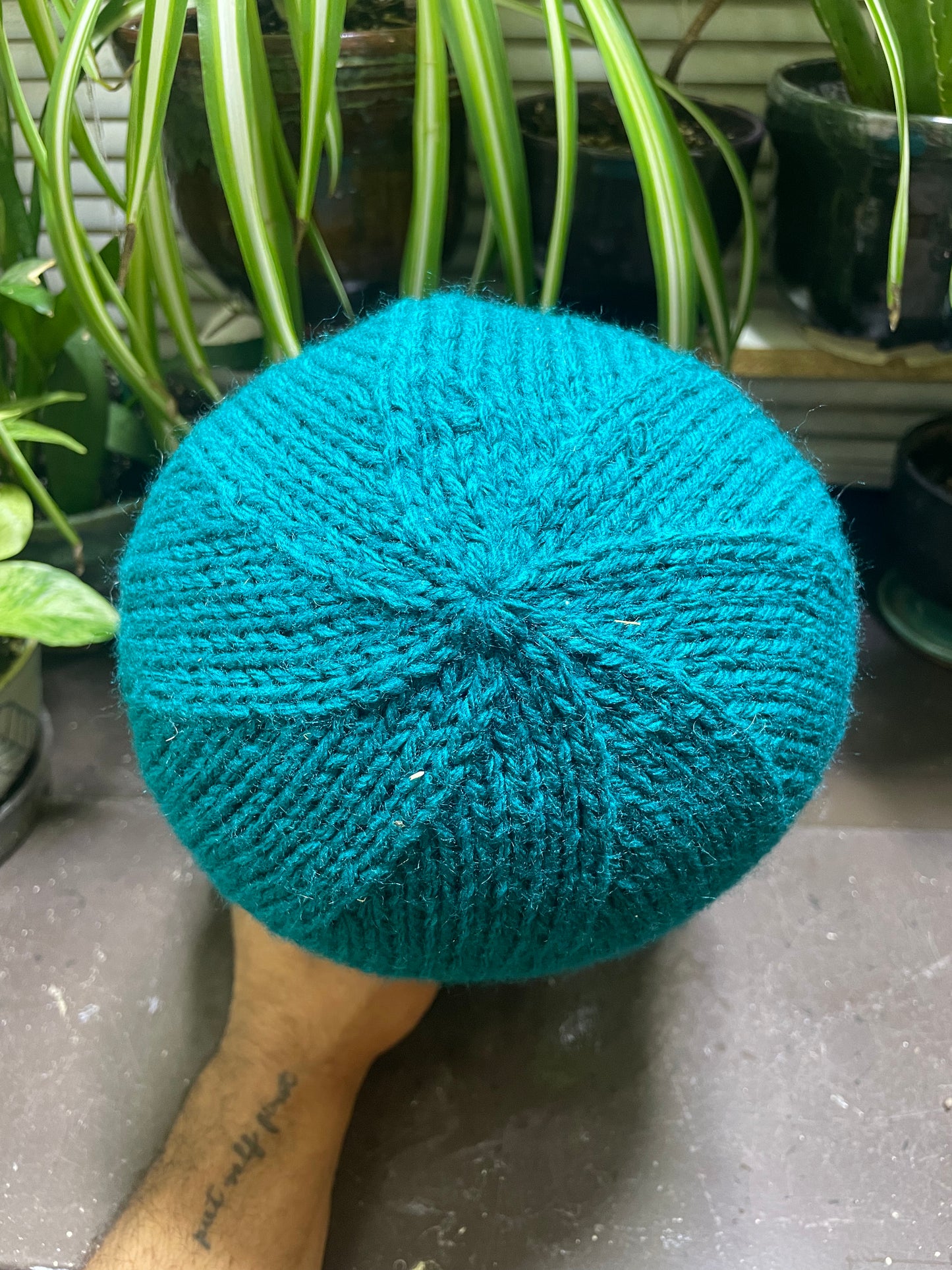 Teal Wool Blend Knit Beanie