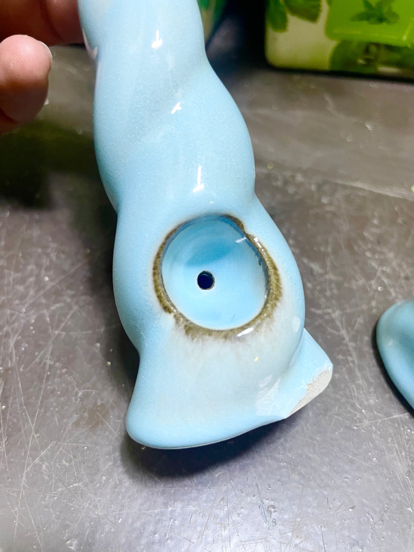 Unicorn Horn Herb Smoking Pipe- sky blue