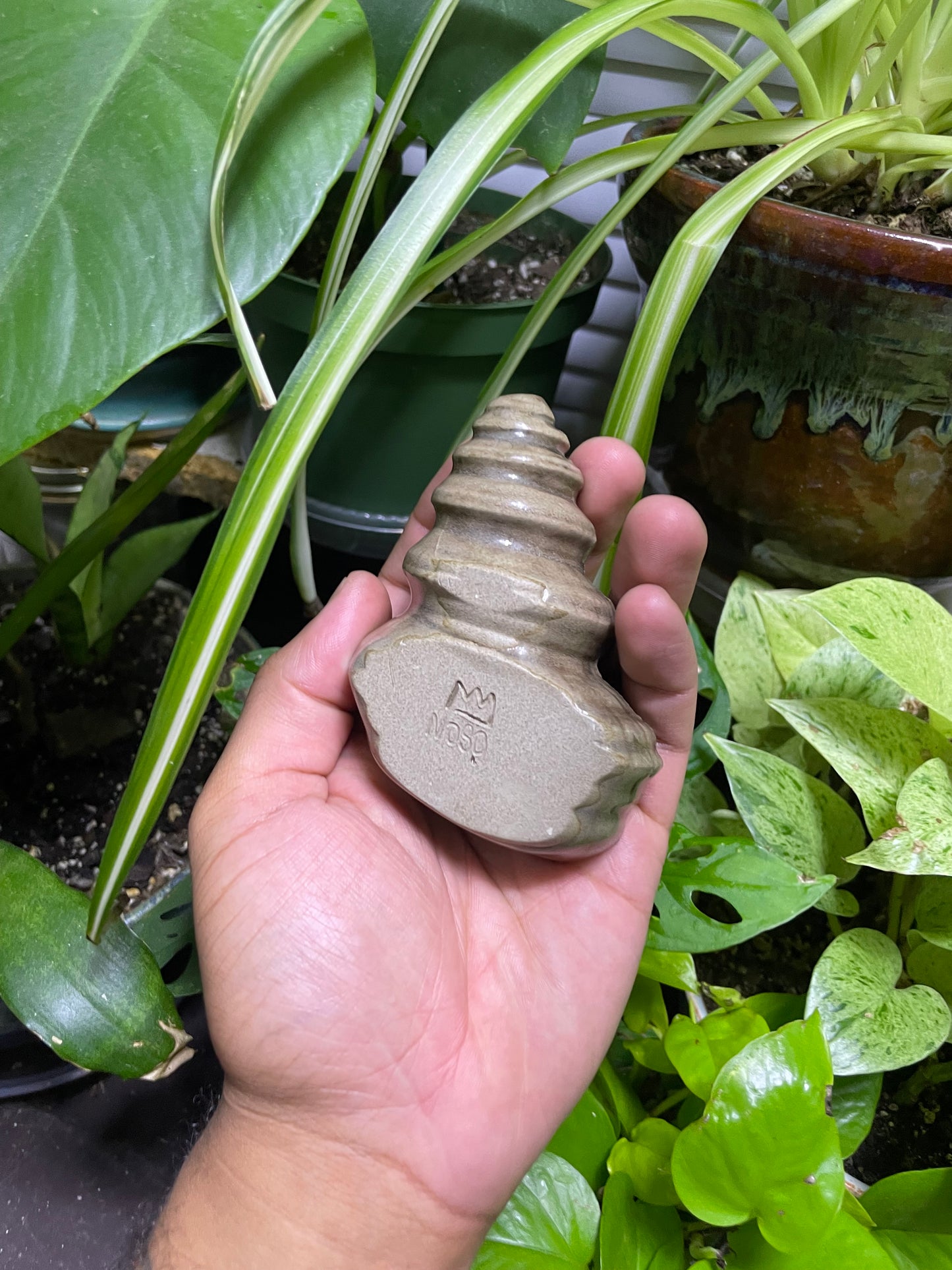 Conch Shell Smoking Pipe- wet sand