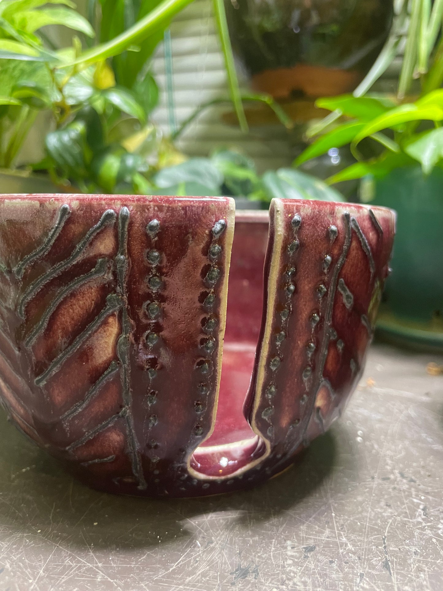 Brick Red Yarn Bowl Gifts for Knitters