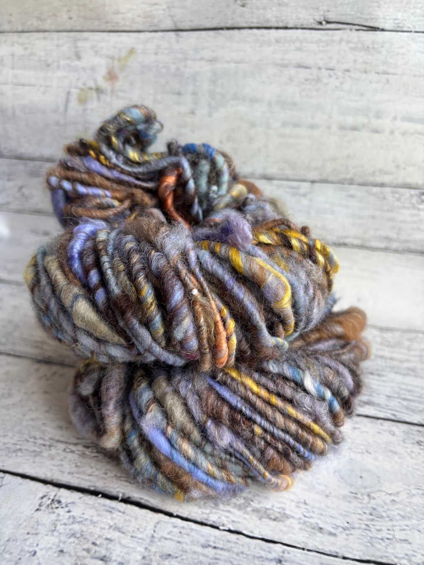 Chocolate Blueberry Swirl - Corespun BFL Alpaca Silk Blend Yarn