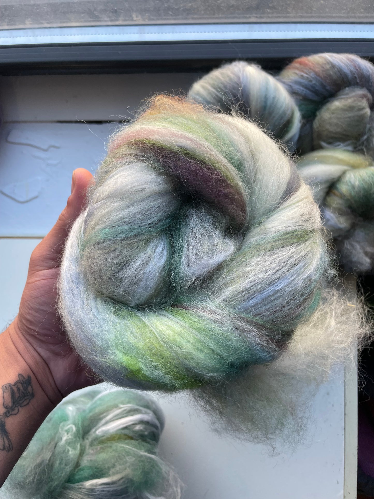 Smoothish art batts -greens