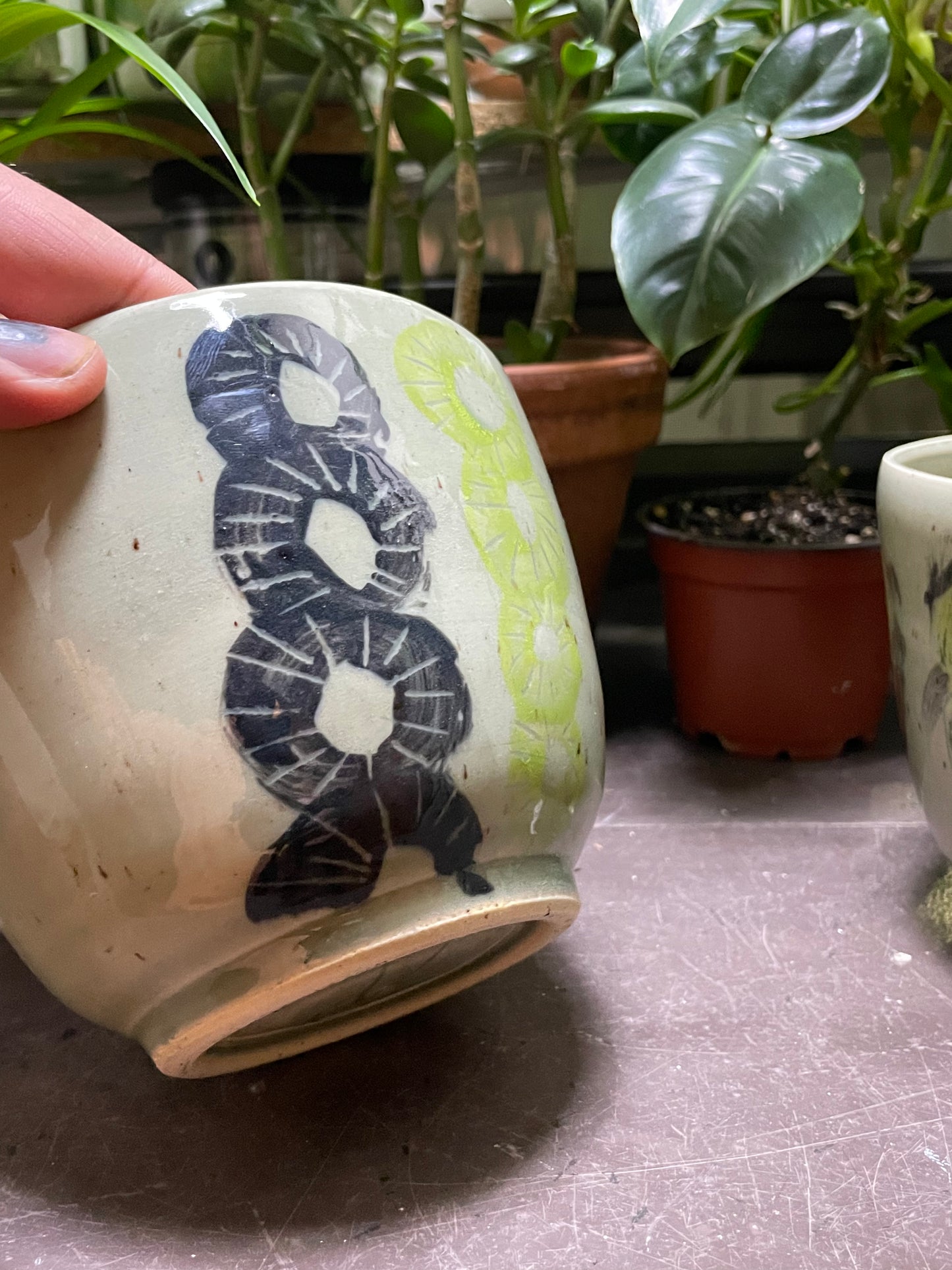Playful Light Green Abstract Bowls