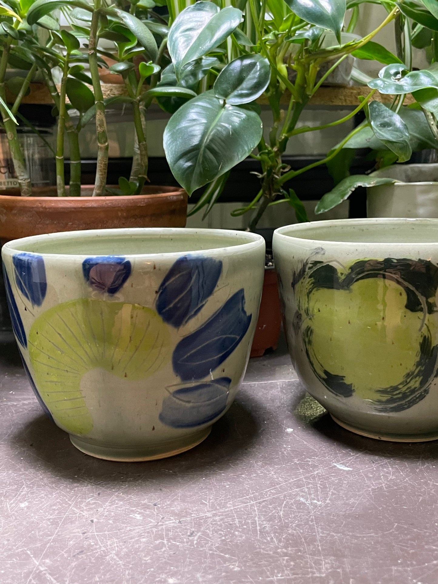 Playful Light Green Abstract Bowls