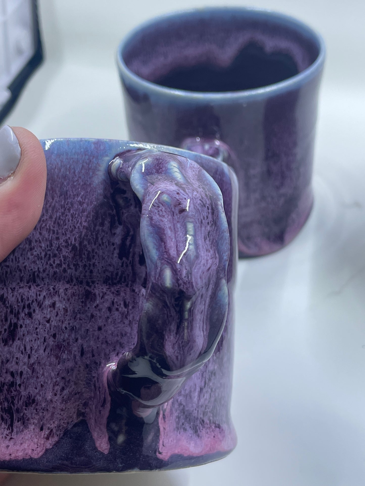 Crushed Velvet Mugs Textured Handles