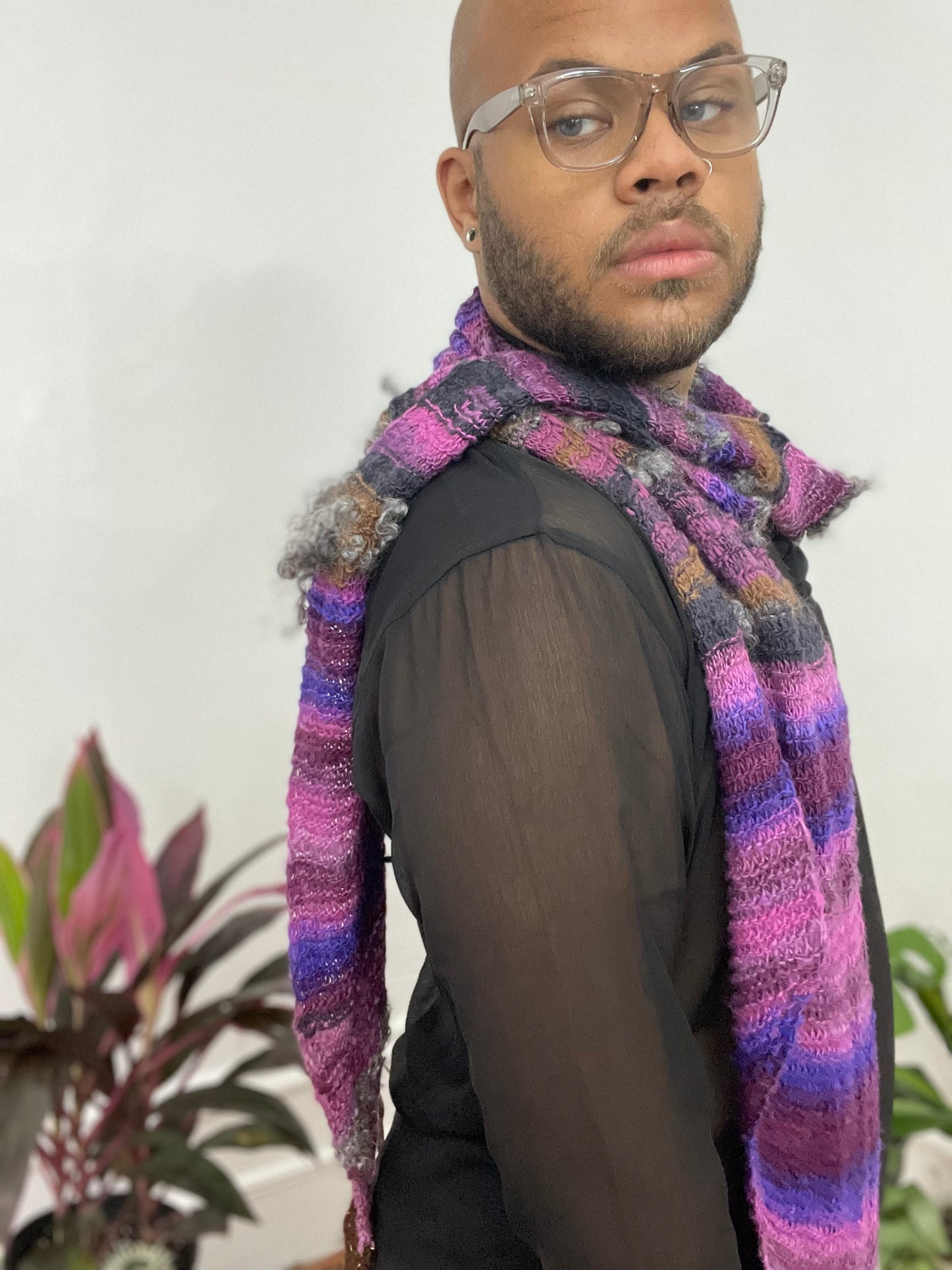 Purple Handspun Mambo Scarf