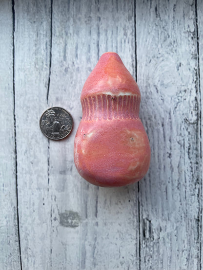 Wheel Thrown Smoking Pipe - Pink Eggplant