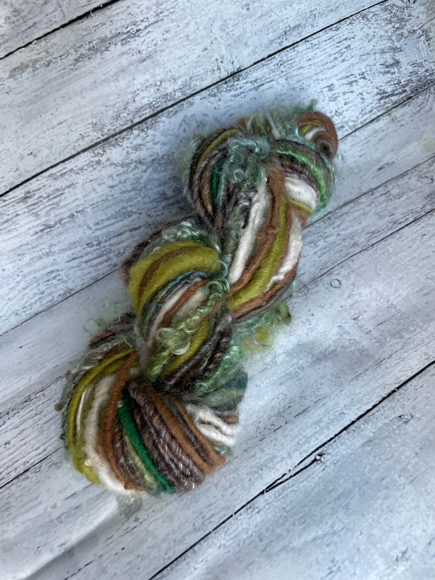 woodlands mambo : handspun color block finn alpaca yarn
