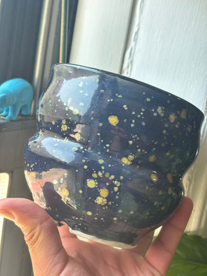 Starry Night Bellied Earthenware Planter