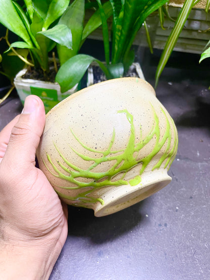 Slime Green Web Bottom Handmade Bowl Wicked Colors