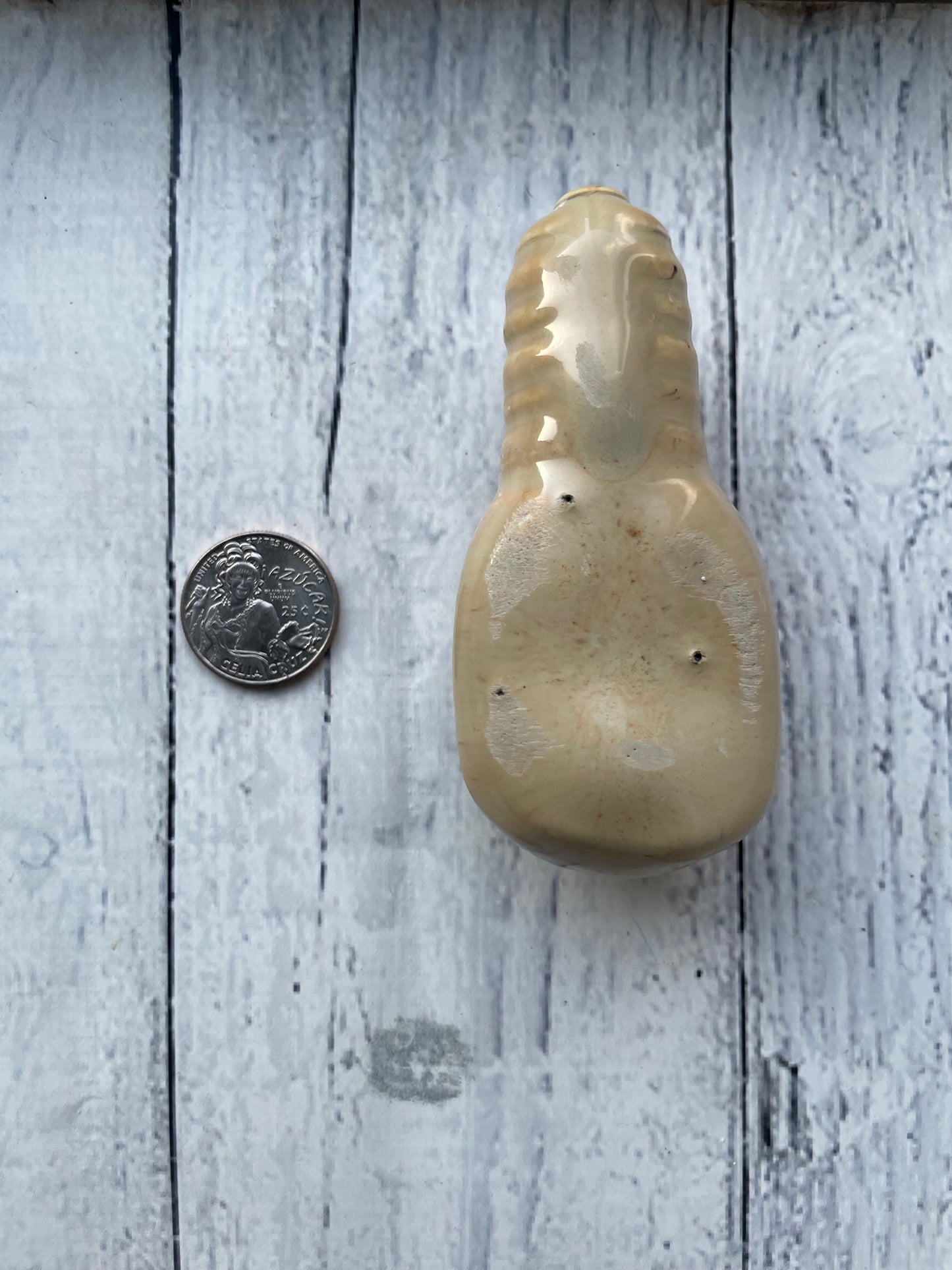 Wheel Thrown Smoking Pipe - Dulce de leche bulb