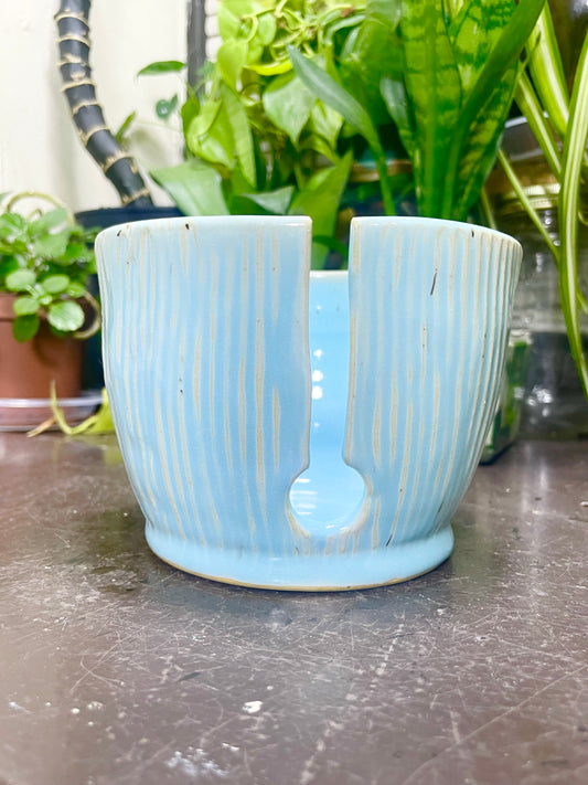 Ridged Blue Yarn Bowl