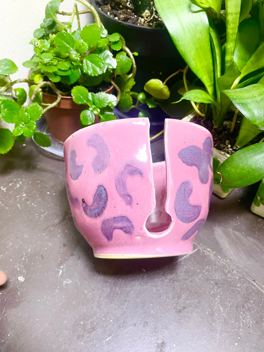 Speckled Pink Cheetah Yarn Bowl