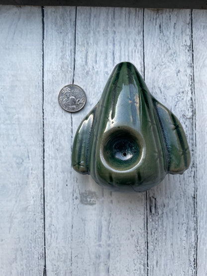 Cactus Smoking Pipe in Dark Grey Green