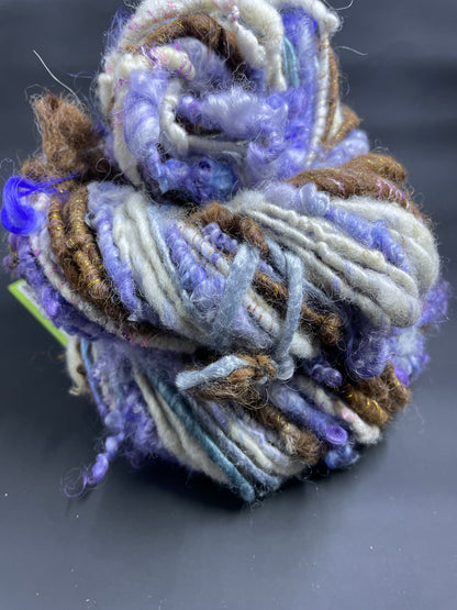Lilac swirl Mambo Self Striping Art Yarn, alpaca finn bamboo handspun yarn