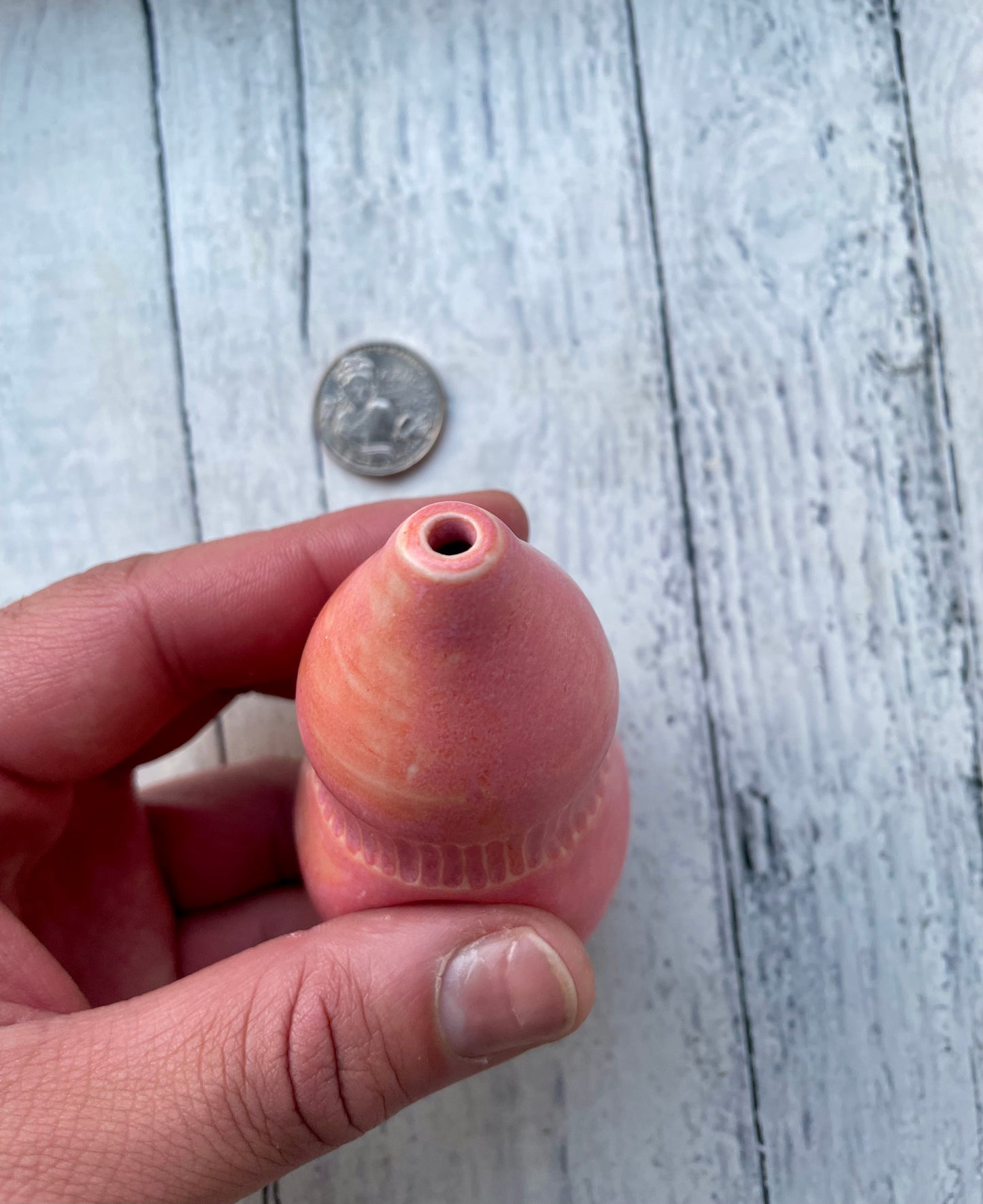 Wheel Thrown Smoking Pipe - Pink Eggplant