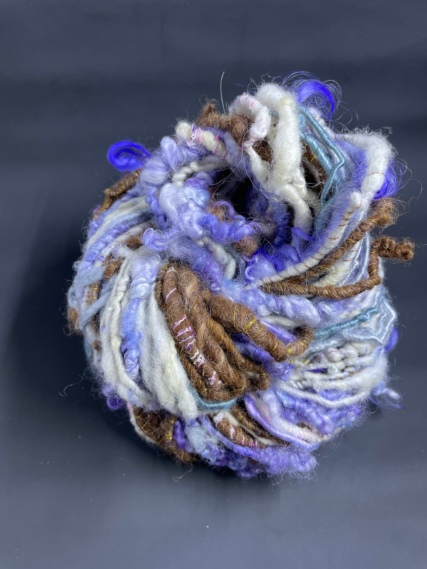 Lilac swirl Mambo Self Striping Art Yarn, alpaca finn bamboo handspun yarn