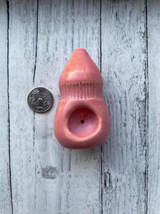 Wheel Thrown Smoking Pipe - Pink Eggplant
