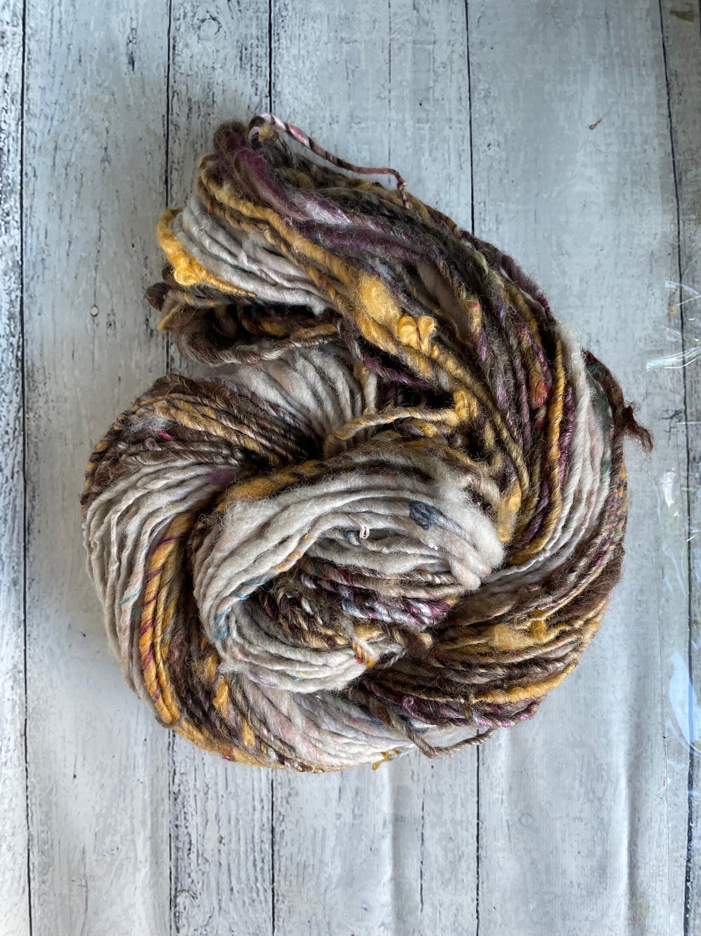 autumn breeze gradient: handspun color block finn alpaca yarn