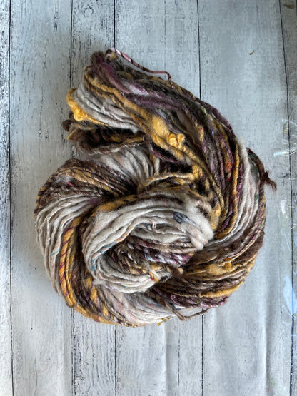 autumn breeze gradient: handspun color block finn alpaca yarn