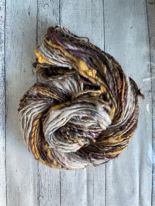 autumn breeze gradient: handspun color block finn alpaca yarn