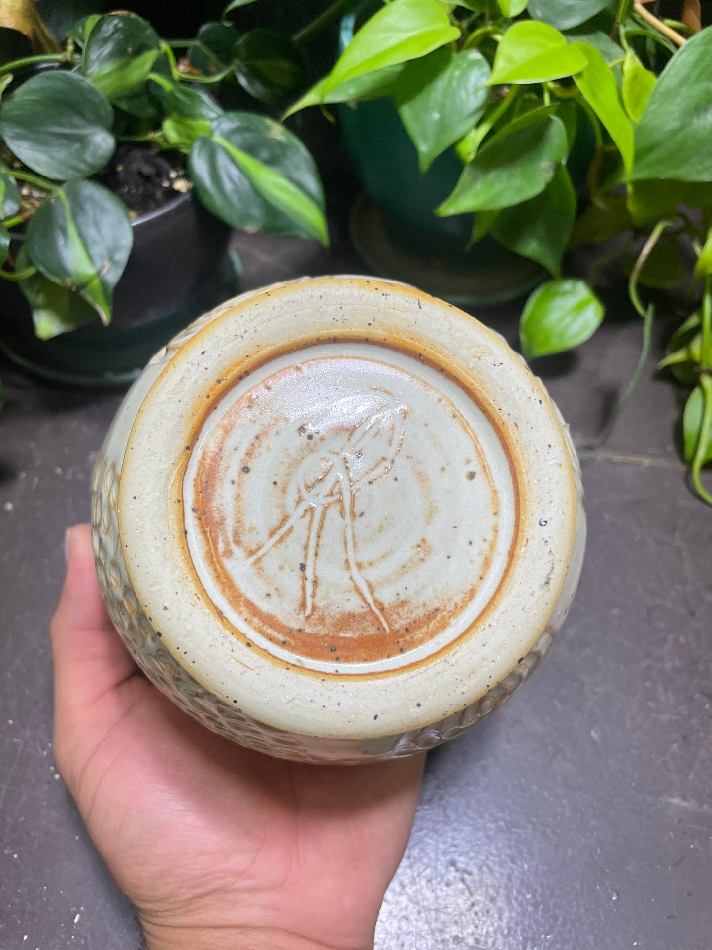 Rusty White Yarn Bowls Circle Pattern Knitting Bowls
