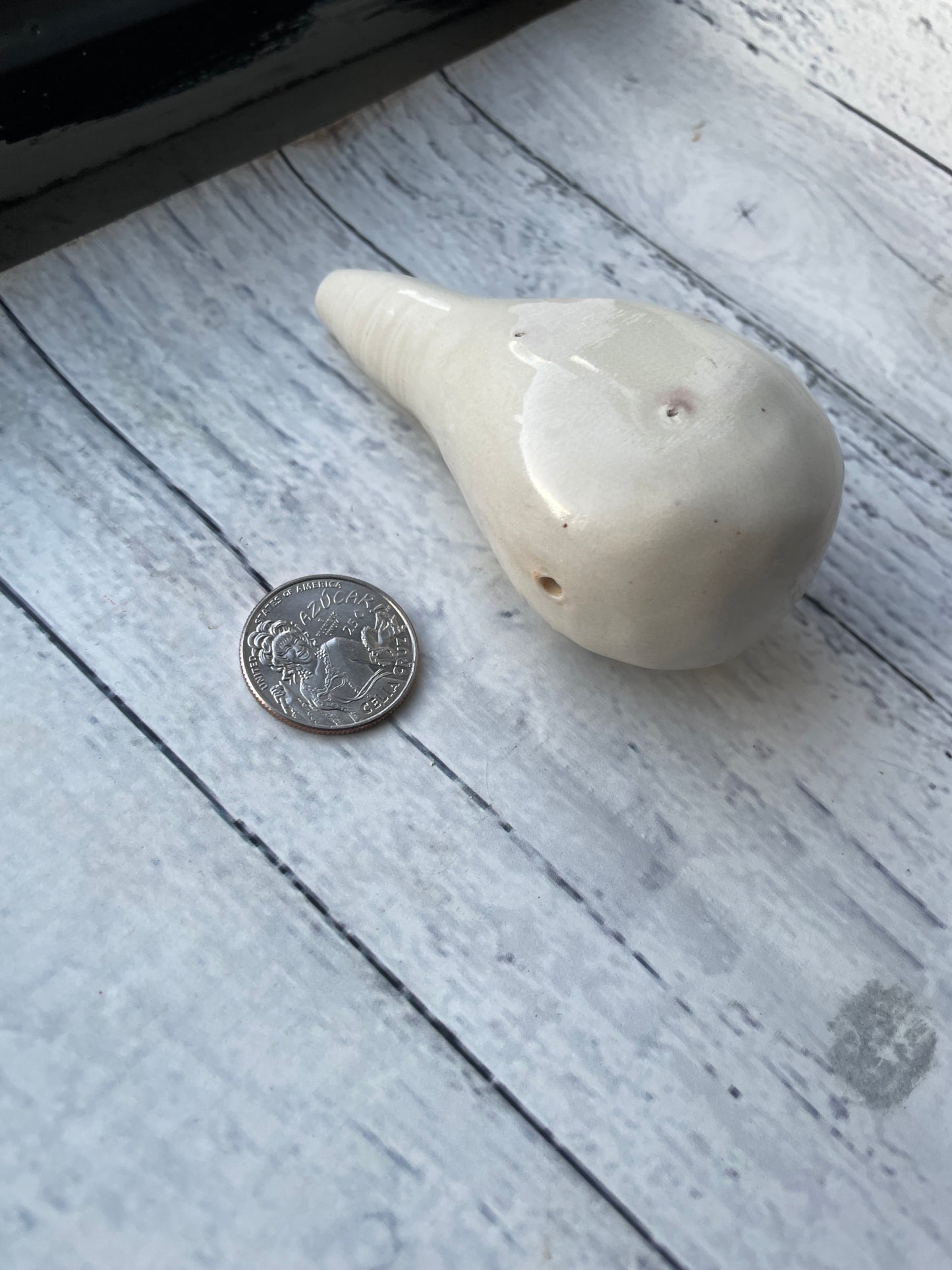 Wheel Thrown Smoking Pipe - White Bulb