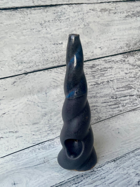 Gunmetal OOPS Unicorn Horn Herb Smoking Pipe