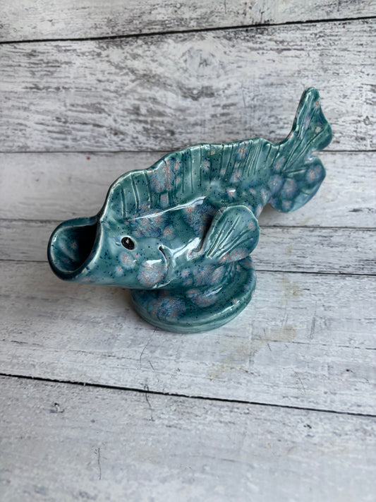 Crystal Blue Fish Sculpture