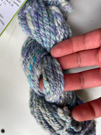 Ice Kween: handspun 2ply finn wool blend yarn