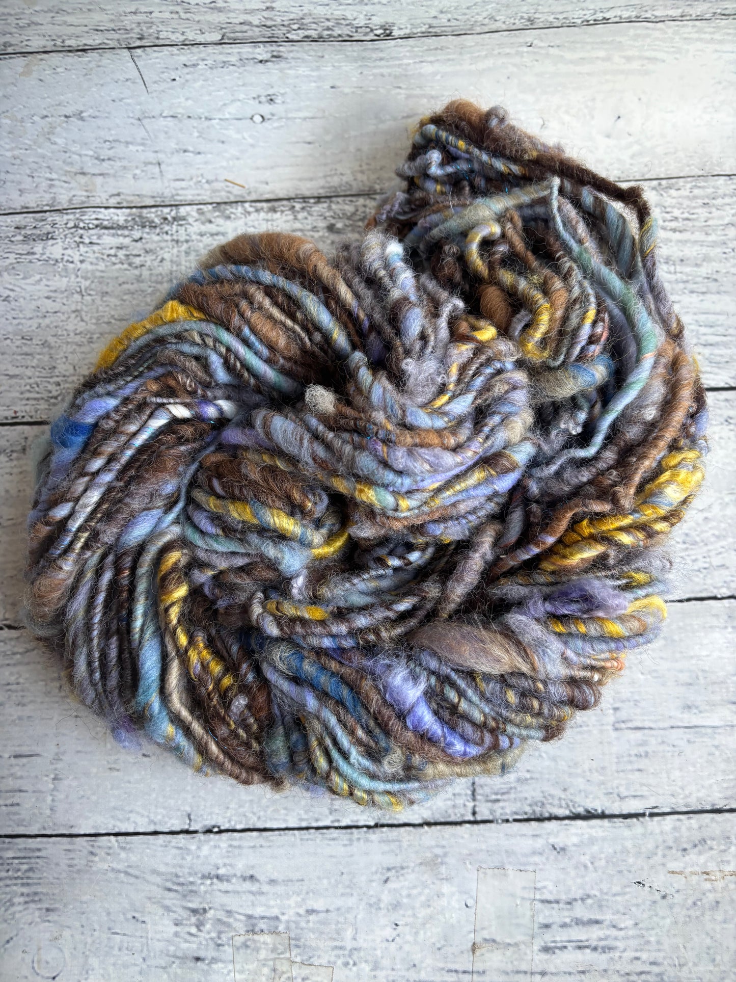Chocolate Blueberry Swirl - Corespun BFL Alpaca Silk Blend Yarn