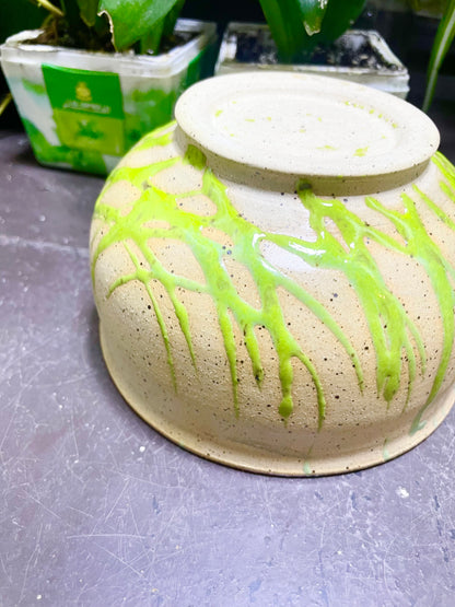 Slime Green Web Bottom Handmade Bowl Wicked Colors