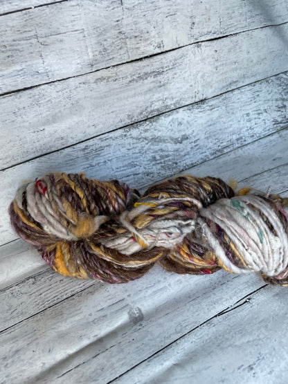 autumn breeze gradient: handspun color block finn alpaca yarn