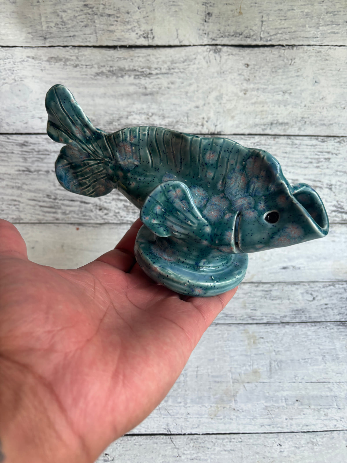 Crystal Blue Fish Sculpture