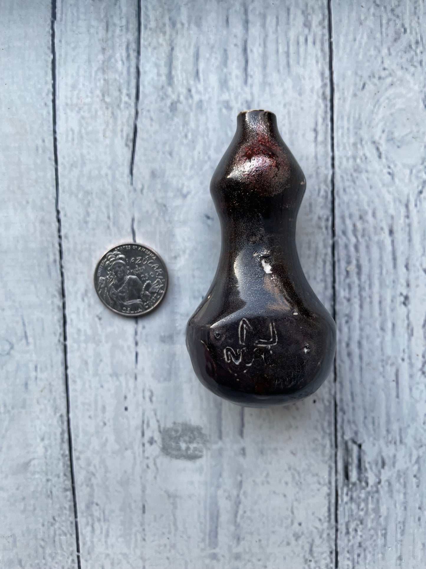 Wheel Thrown Smoking Pipe - Angular Copper