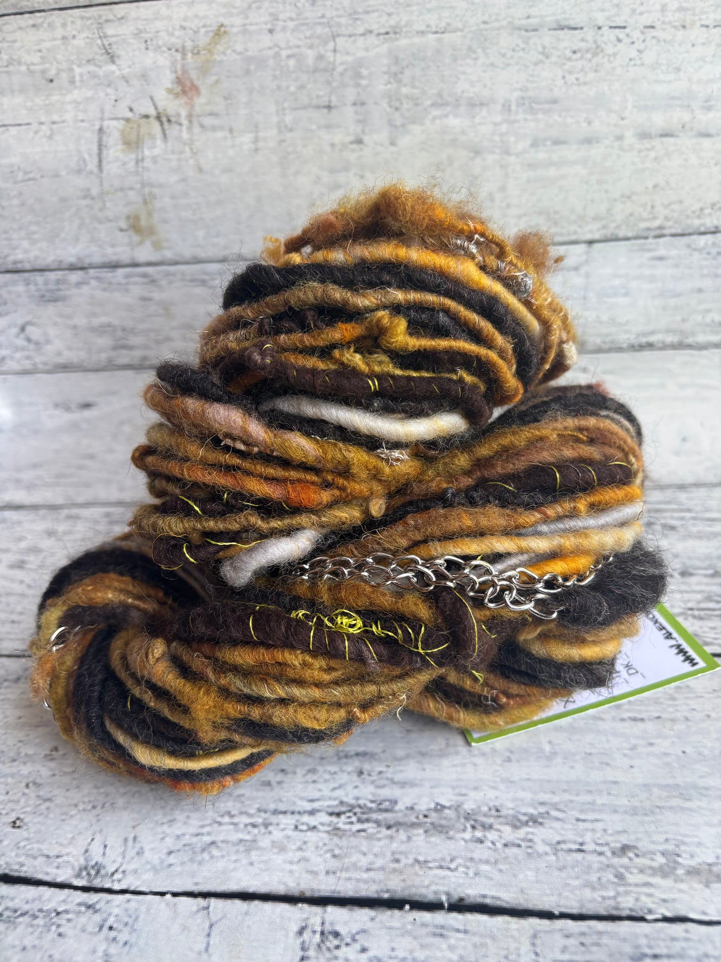 Chain mambo : handspun color block art yarn
