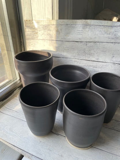 Gunmetal Cylindrical Floral Vase