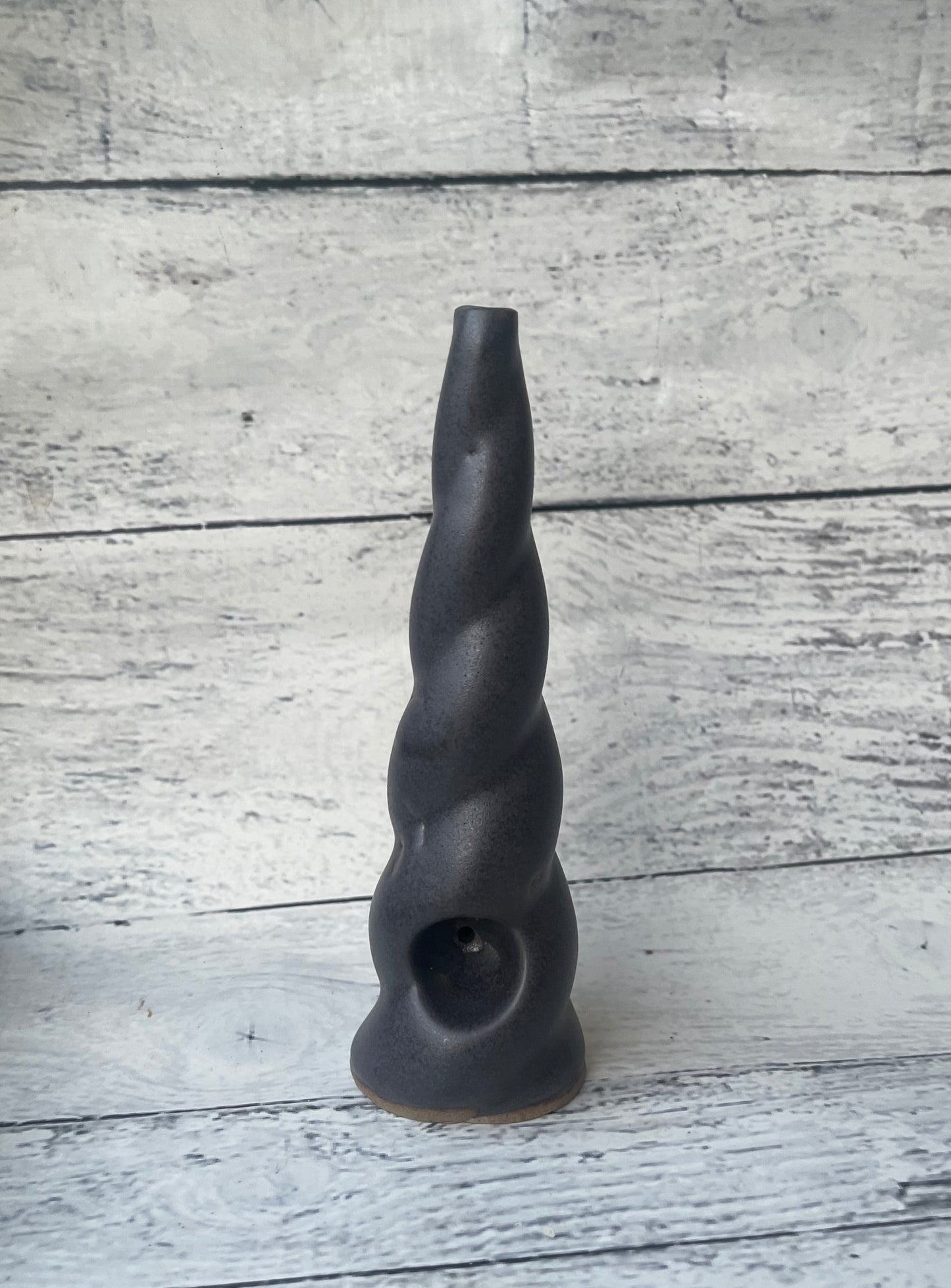 Gunmetal Unicorn Horn Herb Smoking Pipe