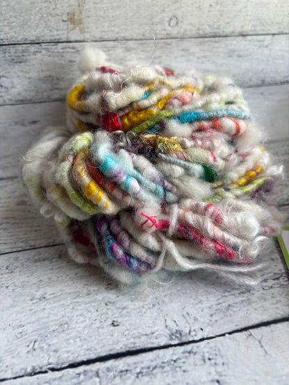 Corespun rainbow merino silk blend chunky art yarn