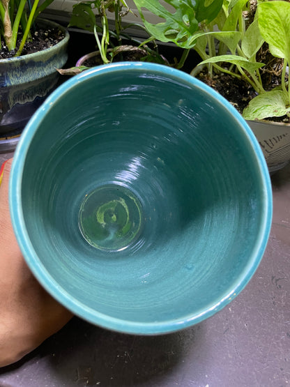 Turquoise Wide Floral Vase, Utensil Holder