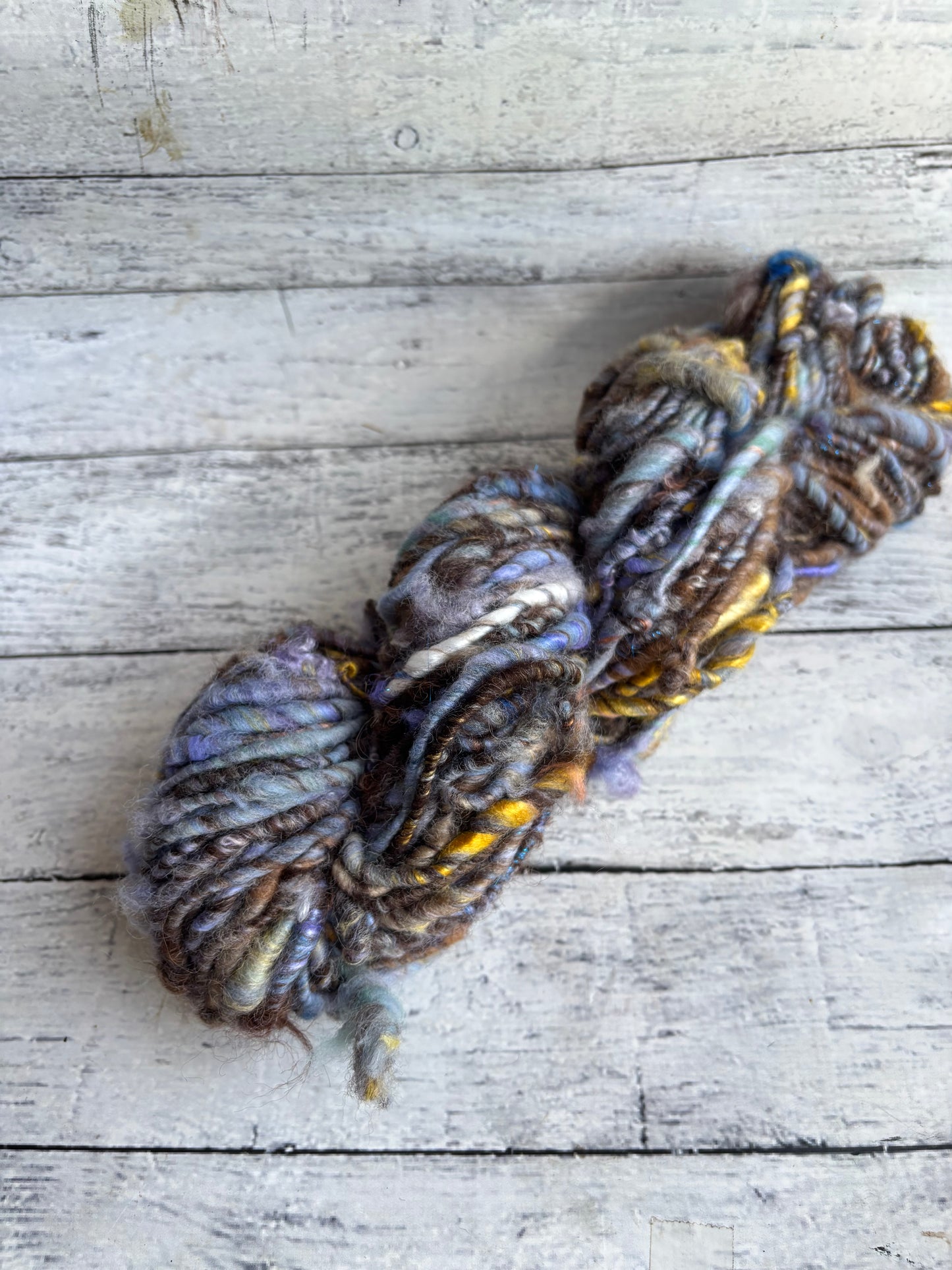 Chocolate Blueberry Swirl - Corespun BFL Alpaca Silk Blend Yarn