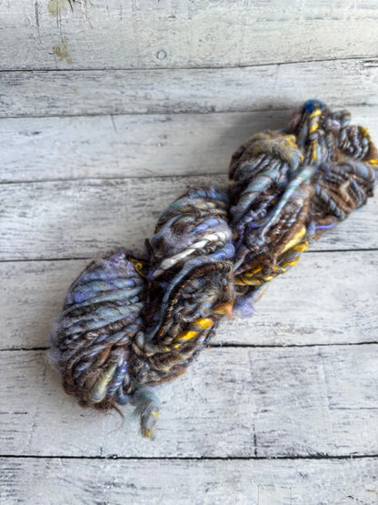 Chocolate Blueberry Swirl - Corespun BFL Alpaca Silk Blend Yarn
