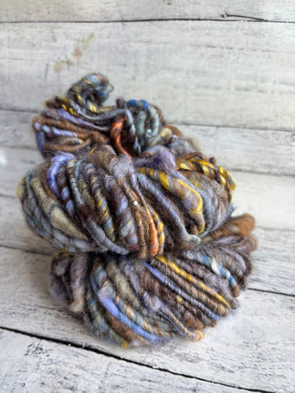 Chocolate Blueberry Swirl - Corespun BFL Alpaca Silk Blend Yarn