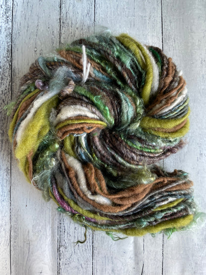 woodlands mambo : handspun color block finn alpaca yarn