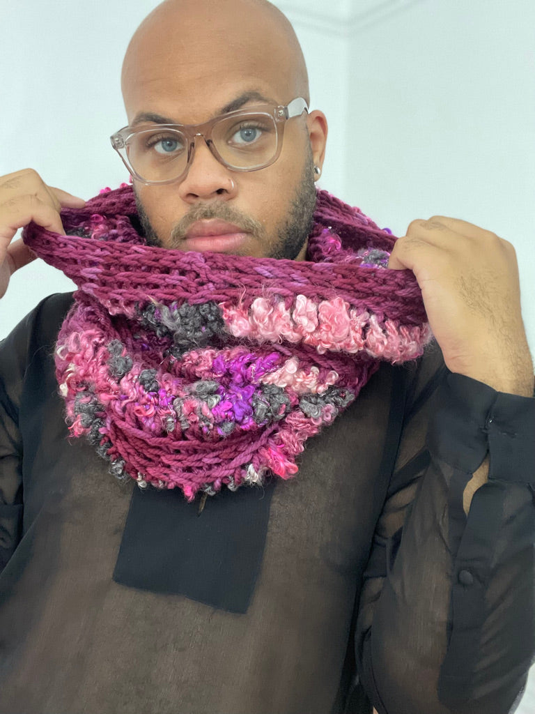 piece of cake , Easy Crochet art yarn Cowl PDF Crochet Pattern